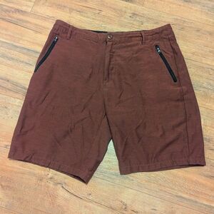Men's Casual Zipper Pocket Shorts - Brown